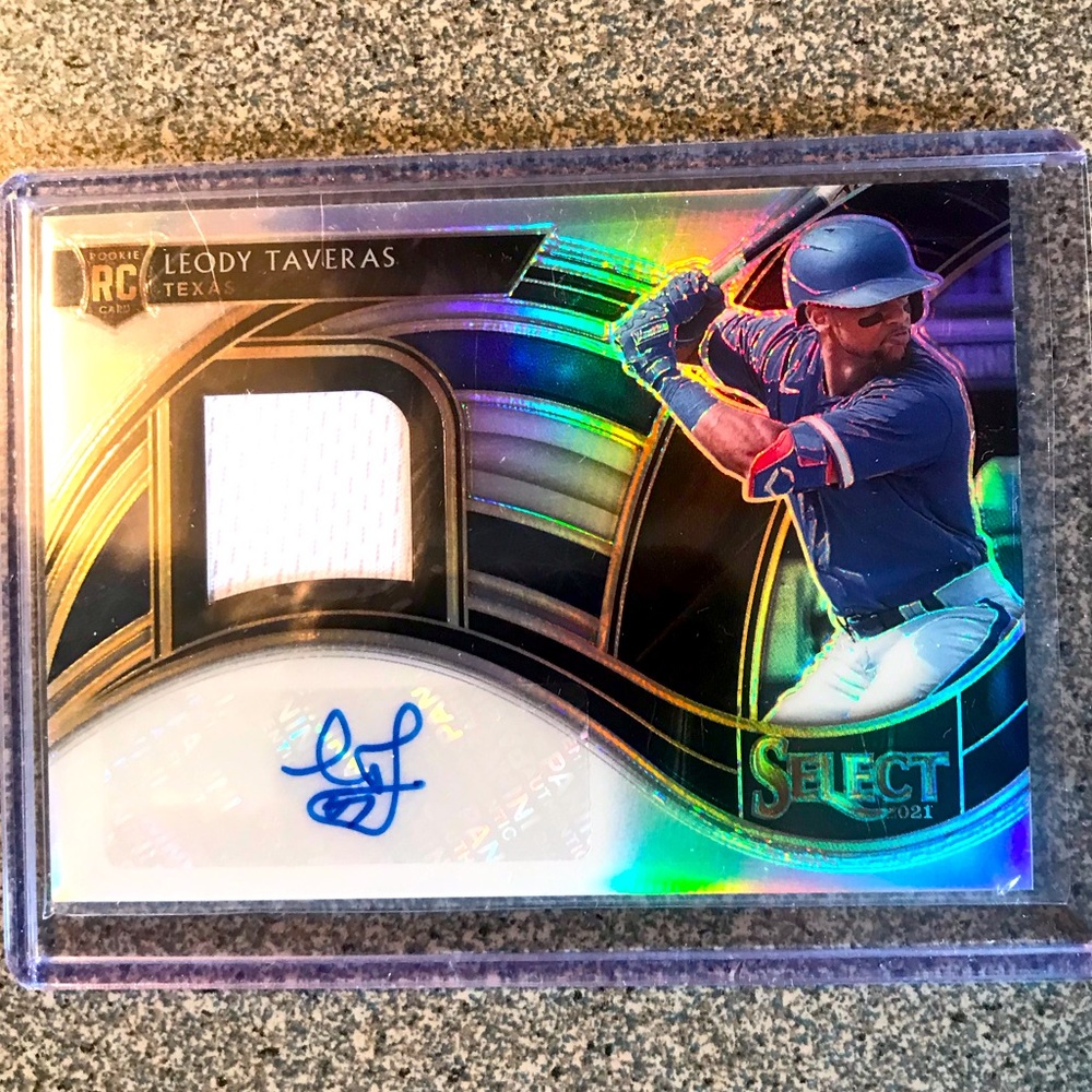 2021 Select - Leody Taveras  - Rookie Auto Patch - Silver Prizm SP#019/199! TEX